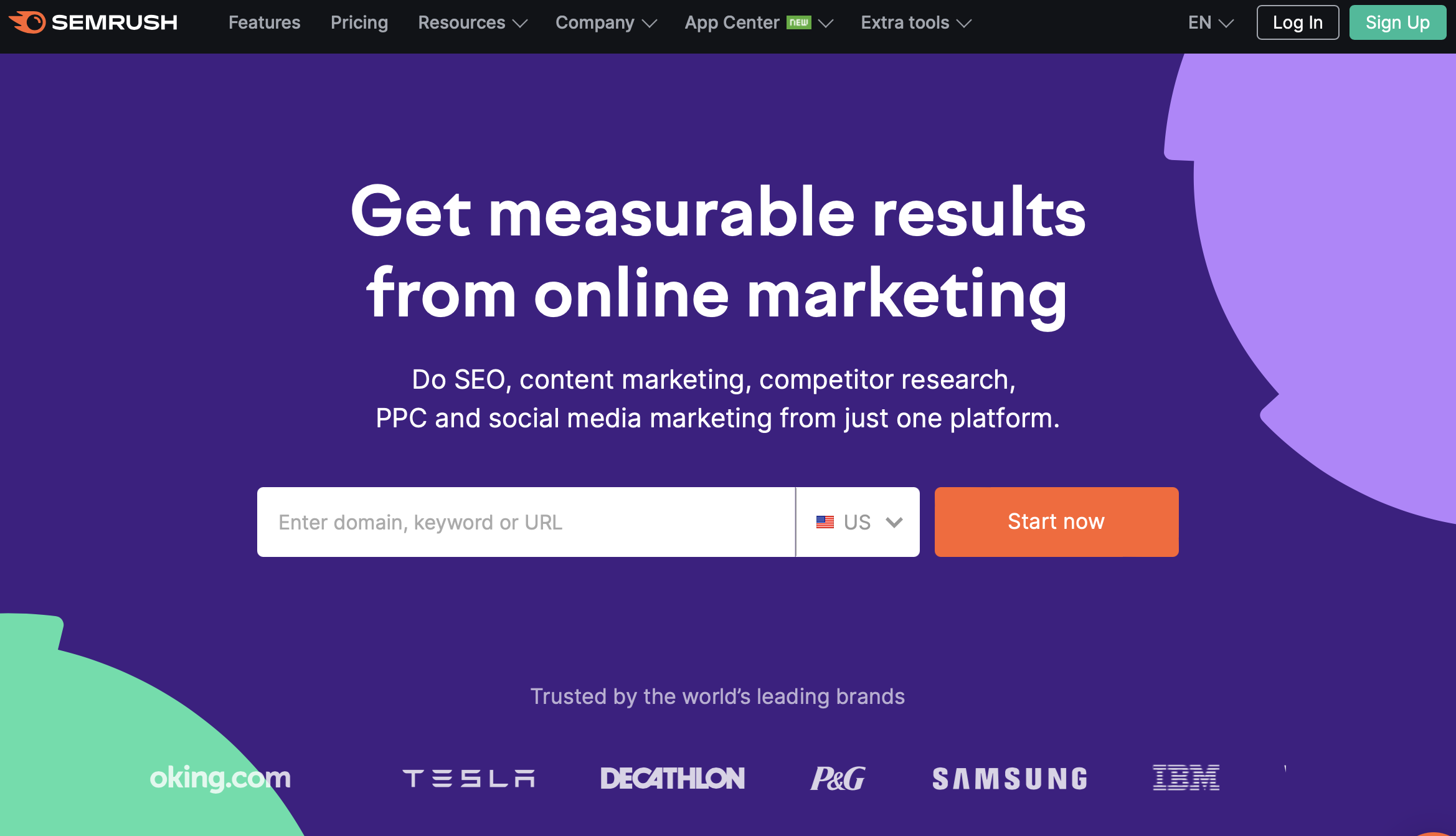 Semrush Homepage. Keep reading to learn about the Bramework and SEMrush integration.